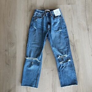Abercrombie & Fitch Ripped Blue Jeans Curve Love
